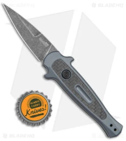 Kershaw Launch 12 Mini Stiletto Automatic Knife Gray/CF (2.5" Black Stonewash) 9 Kershaw Launch 12 Mini Stiletto Automatic Knife Gray/CF (2.5" Black Stonewash) -Kershaw Store Kershaw 12 Launch 12 Mini Stiletto Auto Gray CF Black SW BHQ 147367 jr bottlecap