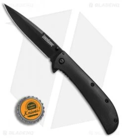 Kershaw Al Mar AM-4 Assisted Opening Knife Black G-10 (3.5" Black) 2330BLK -Kershaw Store Kershaw Al Mar AM 4 black G10 black BHQ 71078 er bottlecap