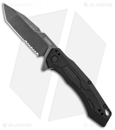 Kershaw Analyst Tanto Assisted Opening Knife Black FRN (3.25" BlackWash Serr) 3 Kershaw Analyst Tanto Assisted Opening Knife Black FRN (3.25" BlackWash Serr)