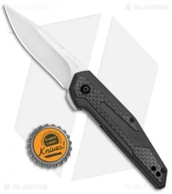 Kershaw Anso Fraxion Liner Lock Knife CF/Black G-10 (2.75" Satin) 1160SAT -Kershaw Store Kershaw Anso Fraxion LL CF Black G 10 1160SAT BHQ 79688 jr bottlecap