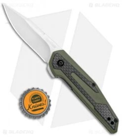 Kershaw Anso Fraxion Liner Lock Knife CF/OD Green G-10 (2.75" Satin) 1160OL -Kershaw Store Kershaw Anso Fraxion LL CF Green G 10 1160OL BHQ 79686 jr bottlecap