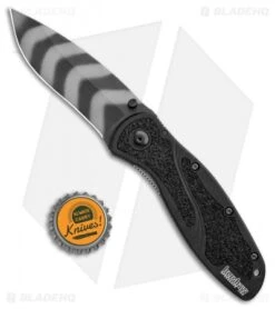 Kershaw Blur Assisted Opening Knife Black (3.375" Tiger Stripe) 1670OLKTSX -Kershaw Store Kershaw Blur Assisted Opening Black Tiger Stripe KS1670BLKTS BHQ 100766 jr bottlecap