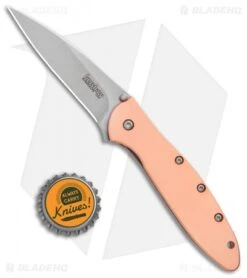 Kershaw Copper Leek Assisted Opening Knife (3" Stonewash) 1660CU -Kershaw Store Kershaw Copper Leek Assisted Opening SW 1660CU BHQ 105986 jr bottlecap