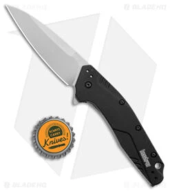 Kershaw Dividend Assisted Opening Knife Black (3" Stonewash 20CV) 1812BLK -Kershaw Store Kershaw Dividend Assisted Opening Black SW BHQ 76656 jr bottlecap