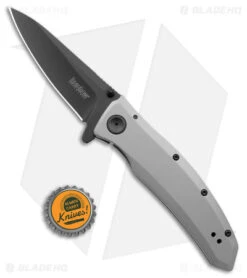 Kershaw Grid Assisted Opening Flipper Knife (3.75" Black) 2200 -Kershaw Store Kershaw Grid Assisted Opening Flipper Black BHQ 34464 jr bottlecap