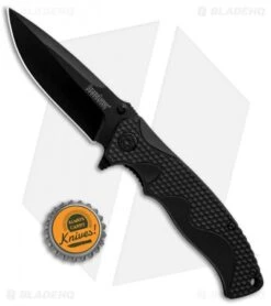 Kershaw 1338B A/O Liner Lock Knife Black GFN (3.5" Black) -Kershaw Store Kershaw LL A O Black 1338B BHQ 85041 jr bottlecap