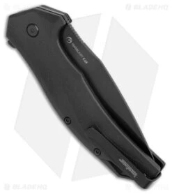Kershaw Lateral Spring Assisted Knife Black GRN (3" Black Serr) 1645BLKST -Kershaw Store Kershaw Lateral Knife Black Black Serr BHQ 178498 jr side