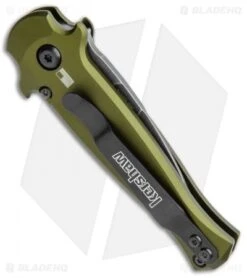 Kershaw Launch 12 CA Legal Stiletto Automatic Knife OD Green (1.9" Black SW) -Kershaw Store Kershaw Launch 12 Call Legal Stiletto Auto OD Green KER7130OLBW BHQ 114625 jr side