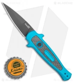 Kershaw Launch 12 Mini Stiletto Automatic Knife Teal (2.5" Black) -Kershaw Store Kershaw Launch 12 Mini Stiletto Automatic Knife Teal 2.5 Black KER7125TEALBLK BHQ 116323 LS Bottlecap