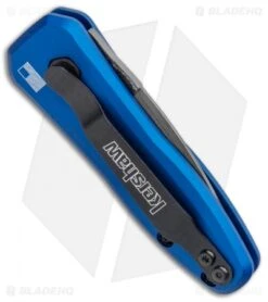 Kershaw Launch 4 CA Legal Automatic Knife Blue (1.9" Damascus) BHQ Exclusive -Kershaw Store Kershaw Launch 4 CA Legal Auto Blue Damascus 7500BLUDAM BHQ 91856 jr side