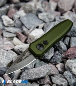Kershaw Launch 4 CA Legal Automatic Knife OD Green (1.9" Damascus) BHQ Exclusive -Kershaw Store Kershaw Launch 4 CA Legal Automatic Knife OD Green Damascus 7500OLDAM BHQ91063 kp rocks web