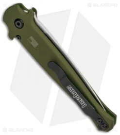 Kershaw Launch 8 Stiletto Automatic Knife Green/CF (3.5" Stonewash) -Kershaw Store Kershaw Launch 8 Stiletto Auto Green CF SW KER7150OLSW BHQ 105833 jr side