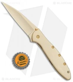Kershaw Leek Assisted Opening Knife 24K Gold Plated (3" Gold) 1660G -Kershaw Store Kershaw Leek 24K Gold Plated Gold KS1660G BHQ 76611 jr bottlecap