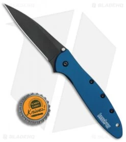 Kershaw Leek Assisted Opening Knife Blue (3" Black) 1660NBBLK 13 Kershaw Leek Assisted Opening Knife Blue (3" Black) 1660NBBLK -Kershaw Store Kershaw Leek Blue black BHQ 77341 er bottlecap