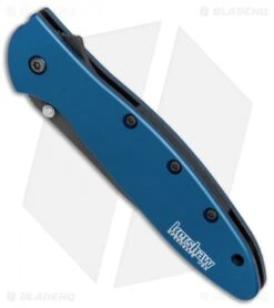 Kershaw Leek Assisted Opening Knife Blue (3" Black) 1660NBBLK 12 Kershaw Leek Assisted Opening Knife Blue (3" Black) 1660NBBLK -Kershaw Store Kershaw Leek Blue black BHQ 77341 er spine