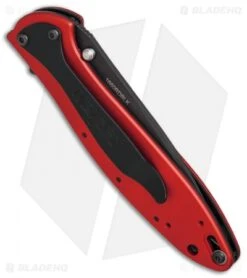 Kershaw Leek Assisted Opening Knife Red (3" Black) 1660RDBLK -Kershaw Store Kershaw Leek Red black BHQ 77344 er side