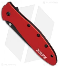 Kershaw Leek Assisted Opening Knife Red (3" Black) 1660RDBLK -Kershaw Store Kershaw Leek Red black BHQ 77344 er spine