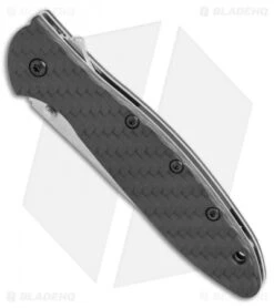 Kershaw Leek Assisted Opening Knife Carbon Fiber (3" Stonewash) 1660CF -Kershaw Store Kershaw Leek cf sw BHQ 52168 er spine