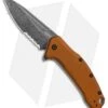 Kershaw Link Drop Point Knife Flat Dark Earth Aluminum (3.25" BlackWash Serr) 1 Kershaw Link Drop Point Knife Flat Dark Earth Aluminum (3.25" BlackWash Serr) -Kershaw Store Kershaw Link Assisted SW Plain FDE Handle Serr 1776BRZBWST BHQ 85191 jr
