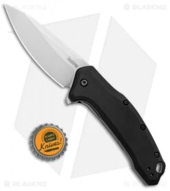 Kershaw Link Drop Point Knife Black (3.25" M390 Stonewash) 1776BLK -Kershaw Store Kershaw Link DP Black SW 1776BLK BHQ 75307 jr bottlecap 2