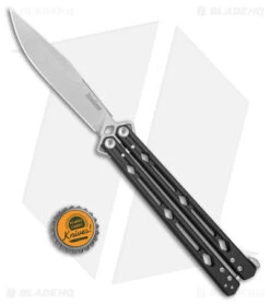Kershaw Lucha Balisong Butterfly Knife Black (4.5" Stonewash) 5150BLK -Kershaw Store Kershaw Lucha Balisong Butterfly Black SW BHQ 117073 jr bottlecap