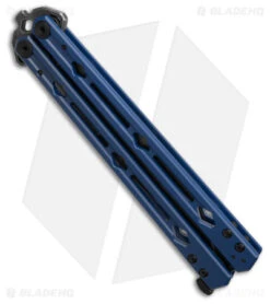 Kershaw Lucha Balisong Butterfly Knife Blue (4.5" Blackwash) 5150BLUBW -Kershaw Store Kershaw Lucha Balisong Butterfly Knife Blue 4in BSW BHQ 117077 td side