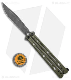 Kershaw Lucha Balisong Butterfly Knife OD Green (4.5" Blackwash) 5150ODBW -Kershaw Store Kershaw Lucha Balisong Butterfly OD Green Blackwash 5150ODBW BHQ 117072 jr bottlecap
