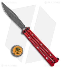 Kershaw Lucha Balisong Butterfly Knife Red (4.5" Blackwash) 5150RDBW -Kershaw Store Kershaw Lucha Balisong Butterfly Red Blackwash 5150RDBW BHQ 117070 jr bottlecap