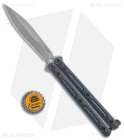 Kershaw Lucha Balisong Butterfly Knife Carbon Fiber/Ti (4.7" SW 20CV) 5150CF 9 Kershaw Lucha Balisong Butterfly Knife Carbon Fiber/Ti (4.7" SW 20CV) 5150CF -Kershaw Store Kershaw Lucha CF Blue SW jr bottlecap