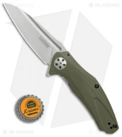 Kershaw Natrix A/O Sub-Frame Lock Knife OD Green G-10 (3.25" Stonewash) 7007OL -Kershaw Store Kershaw Natrix AO OD Green G10 SW BHQ 79760 er bottlecap