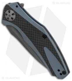 Kershaw Natrix Sub-Frame Lock Knife Blue G-10/Carbon Fiber (3.25" Gray) 7007CF -Kershaw Store Kershaw Natrix Blue G10 CF Gray BHQ 80570 er spine