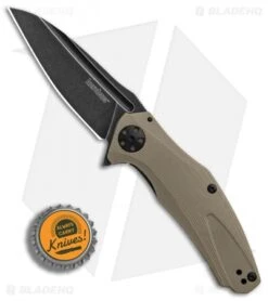 Kershaw Natrix Sub-Frame Lock Knife Tan G-10 (3.25" Black Stonewash) 7007TANBW -Kershaw Store Kershaw Natrix Tan G10 Black SW BHQ 87958 er bottlecap