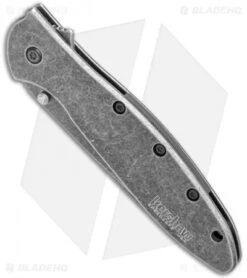 Kershaw Random Leek Reverse Tanto Assisted Opening Knife (3" Black SW) -Kershaw Store Kershaw Random Leek Reverse Tanto Assited Opening BlackWash 1660RBW BHQ 123397 jr spine