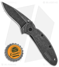 Kershaw Scallion Assisted Opening Knife Blackwash (2.25" Black) 1620FLBW -Kershaw Store Kershaw Scallion Assisted Opening Knife Blackwash 2in Black BHQ 164958 td size