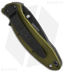 Kershaw Scallion Assisted Opening Knife Olive (2.25" Black) 1620OLBLK -Kershaw Store Kershaw Scallion Assisted Opening Knife Olive 2in Black BHQ 11769 td side