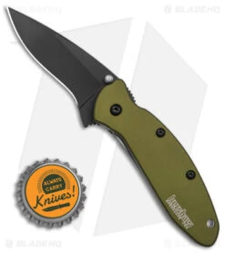 Kershaw Scallion Assisted Opening Knife Olive (2.25" Black) 1620OLBLK -Kershaw Store Kershaw Scallion Assisted Opening Knife Olive 2in Black BHQ 11769 td size