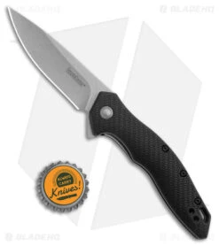 Kershaw Shoreline Liner Lock Assisted Knife Black FRN (3.25" Stonewash) 1845 -Kershaw Store Kershaw Shoreline Knife Black SW BHQ 178499 jr bottlecap