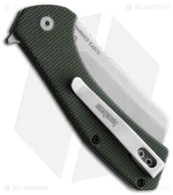 Kershaw Static Clever Liner Lock Knife Green Micarta (2.8" Stonewash D2) 5 Kershaw Static Clever Liner Lock Knife Green Micarta (2.8" Stonewash D2) -Kershaw Store Kershaw Static FL Green D2 SW BHQ 164991 jr side