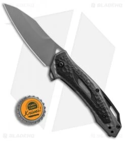 Kershaw Vedder Assisted Opening Knife Black G-10 Overlays (3.25" Gray) 2460 -Kershaw Store Kershaw Vedder black G10 overlays gray BHQ 52173 er bottlecap