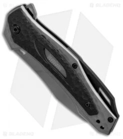 Kershaw Vedder Assisted Opening Knife Black G-10 Overlays (3.25" Gray) 2460 -Kershaw Store Kershaw Vedder black G10 overlays gray BHQ 52173 er spine
