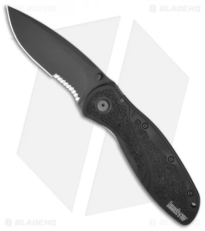 Kershaw Blur Assisted Opening Knife Black (3.375" Black Serr) 1670BLKST 3 Kershaw Blur Assisted Opening Knife Black (3.375" Black Serr) 1670BLKST