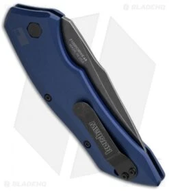 Kershaw Launch 1 Automatic Knife Blue Aluminum (3.4" BlackWash) 7100BLUBW -Kershaw Store kershaw launch auto 1 blackwash blue side cm